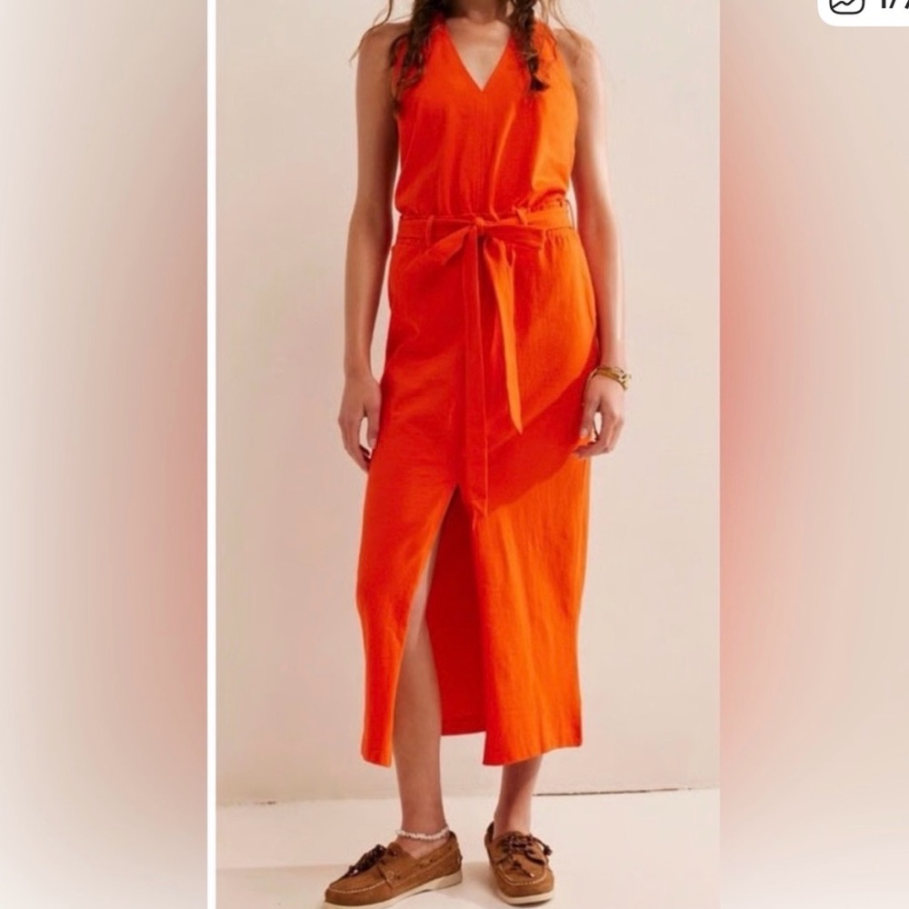 Free People Beach Vibrant Orange Sleeveless Randi Dress Size S